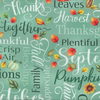 Give Thanks 14935-43 Sage by Nicole Decamp for Benartex, Image