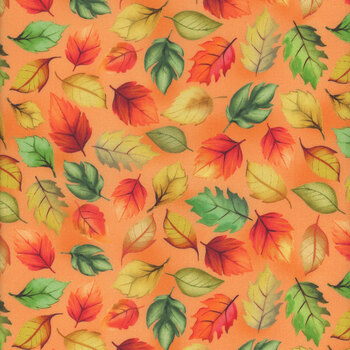 Give Thanks 14936-38 Orange by Nicole Decamp for Benartex, Image