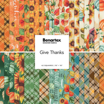 Give Thanks  10x10 Squares by Nicole Decamp for Benartex, Image