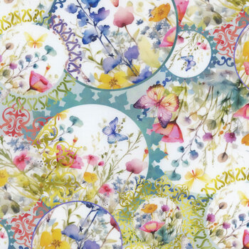 Butterfly Fantasy 3BF-1 Multi by Jason Yenter for In The Beginning Fabrics, Image