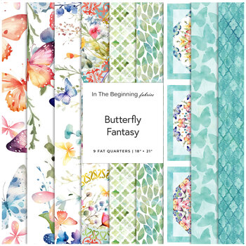 Butterfly Fantasy  9 FQ Set by Jason Yenter for In The Beginning Fabrics, Image