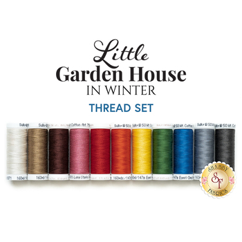   Little Garden House in Winter - Tilda - 11pc Appliqué Thread Set , Image