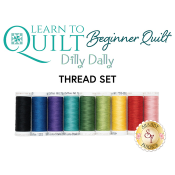  Learn To Quilt Series - Beginner Quilt - Dilly Dally - 9pc Thread Set, Image