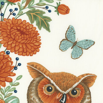 I Love Fall Most Of All 56147-15 Warm White Panel by Deb Strain for Moda Fabrics, Image