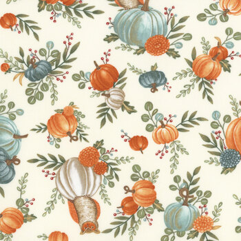 I Love Fall Most Of All 56140-11 Warm White by Deb Strain for Moda Fabrics, Image