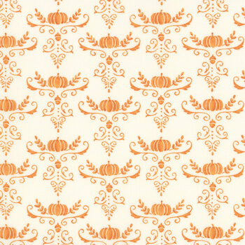 I Love Fall Most Of All 56146-22 White Pumpkin by Deb Strain for Moda Fabrics, Image