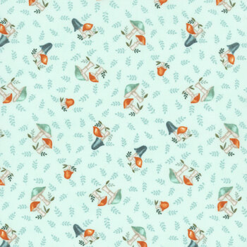 I Love Fall Most Of All 56142-13 Aqua by Deb Strain for Moda Fabrics, Image