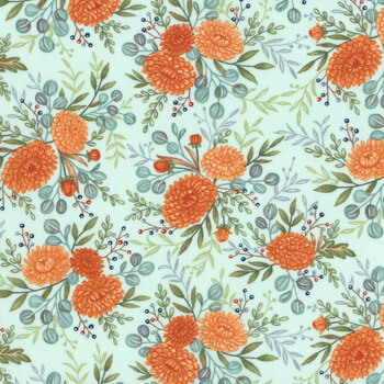 I Love Fall Most Of All 56141-13 Aqua by Deb Strain for Moda Fabrics, Image