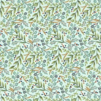 I Love Fall Most Of All 56143-13 Aqua by Deb Strain for Moda Fabrics, Image