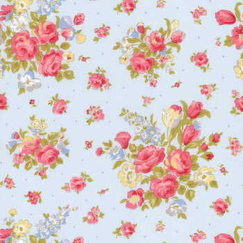 Memory Lane 18780-16 Sky by Brenda Riddle for Moda Fabrics, Image