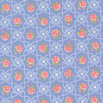 Memory Lane 18782-15 Blue by Brenda Riddle for Moda Fabrics, Image