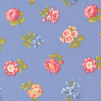 Memory Lane 18781-15 Blue by Brenda Riddle for Moda Fabrics, Image