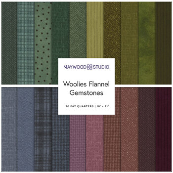 Woolies Flannel  20 FQ Set - Gemstones by Bonnie Sullivan for Maywood Studio, Image