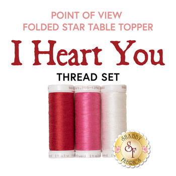  Point of View Folded Star Table Topper - I Heart You - 3pc Thread Set, Image