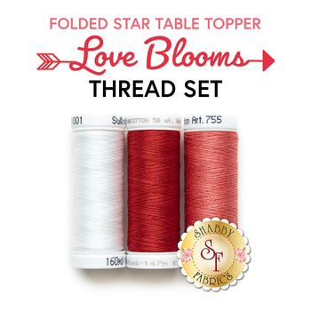  Folded Star Table Topper - Love Blooms - 3pc Thread Set, Image