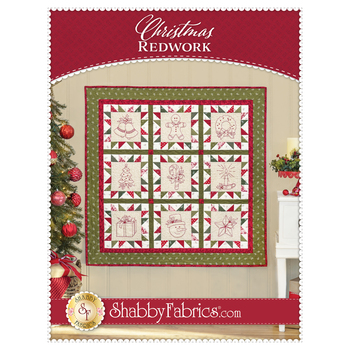 Christmas Redwork Quilt Pattern, Image