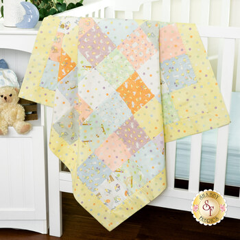  Self-Binding Patchwork Receiving Blanket Kit - Little Chicks Flannel, Image