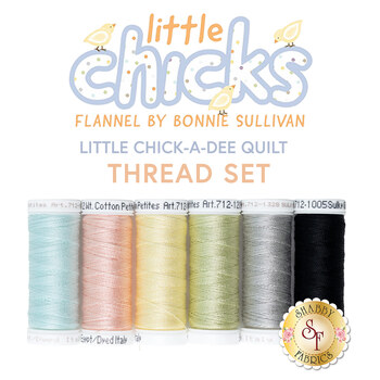  Little Chick-A-Dee Quilt - Little Chicks Flannel - 6pc Thread Set, Image