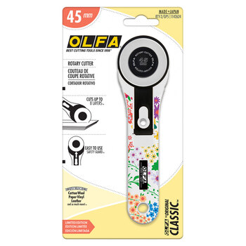 Olfa 45mm Handle Rotary Cutter - Floral, Image