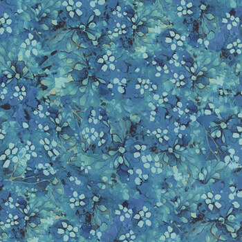 Forest Whisper FLEUR-CD3687 COBALT by Timeless Treasures Fabrics, Image