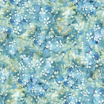 Forest Whisper FLEUR-CD3687 BLUE by Timeless Treasures Fabrics, Image