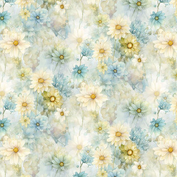 Forest Whisper FLEUR-CD3685 BLUE by Timeless Treasures Fabrics, Image