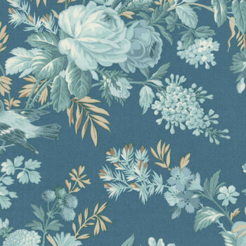 Sewing Bird A-1600-B Indigo by Edyta Sitar for Andover Fabrics, Image