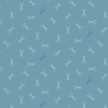 Sewing Bird A-1612-B Azure by Edyta Sitar for Andover Fabrics, Image