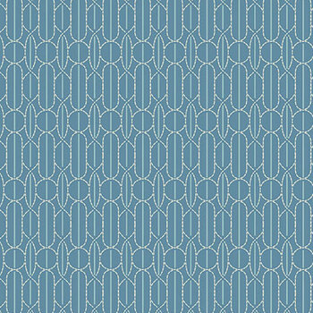 Sewing Bird A-1614-B Deep Indigo by Edyta Sitar for Andover Fabrics, Image