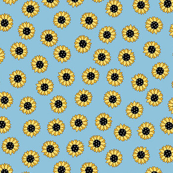 Sunny Honey A-1576-B Blue by Amy Latta for Andover Fabrics, Image