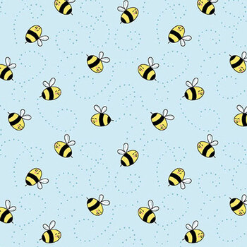 Sunny Honey A-1577-B Blue by Amy Latta for Andover Fabrics, Image