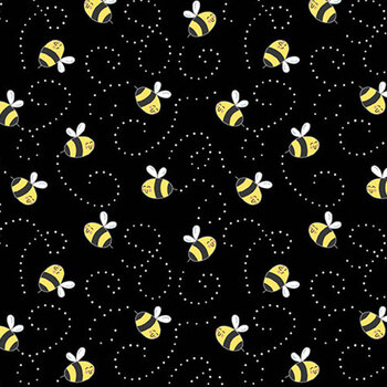 Sunny Honey A-1577-K Black by Amy Latta for Andover Fabrics, Image