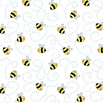 Sunny Honey A-1577-L White by Amy Latta for Andover Fabrics, Image