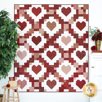  Heartsy Quilt Kit - Garnets & Gingham, Image