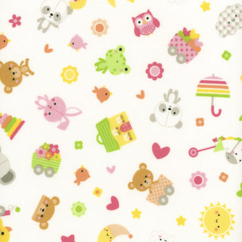Bundle of Joy Flannel F16780-WHITE by Doodlebug Design for Riley Blake Designs, Image
