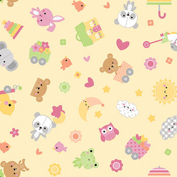 Bundle of Joy Flannel F16780-YELLOW by Doodlebug Design for Riley Blake Designs, Image