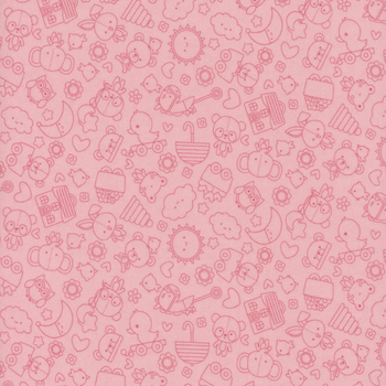 Bundle of Joy Flannel F16781-PINK by Doodlebug Design for Riley Blake Designs, Image