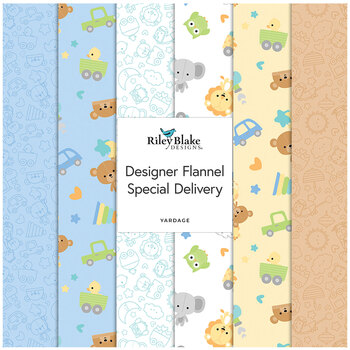 Designer Flannel - Special Delivery  Yardage by Doodlebug Design Inc. for Riley Blake Designs, Image