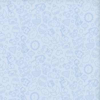Special Delivery Flannel F16784-BLUE by Doodlebug Design for Riley Blake Designs, Image