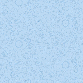 Special Delivery Flannel F16784-BLUE by Doodlebug Design for Riley Blake Designs, Image