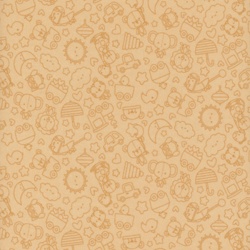 Special Delivery Flannel F16784-BROWN by Doodlebug Design for Riley Blake Designs, Image