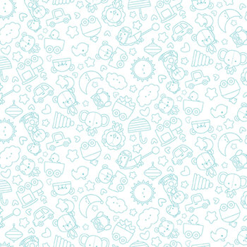 Special Delivery Flannel F16784-WHITE by Doodlebug Design for Riley Blake Designs, Image