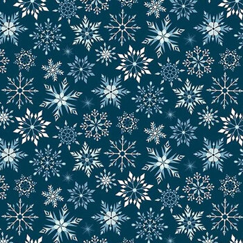 Designer Flannel - Winter Magic F16787-NAVY by Dani Mogstad for Riley Blake Designs, Image