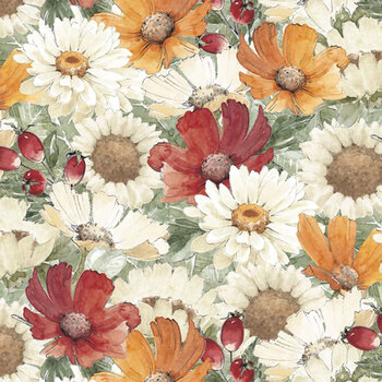 Harvest Blooms 30100-137 Multi by Beth Grove for Wilmington Prints, Image