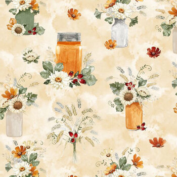 Harvest Blooms 30101-278 Cream by Beth Grove for Wilmington Prints, Image