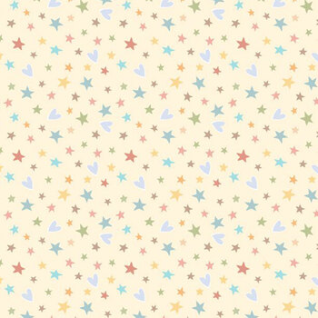 Rainbow Dreams 43022-553 Stars and Hearts Yellow by Wilmington Prints, Image