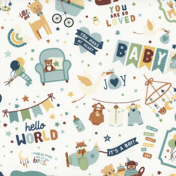 Baby Boy C16760-WHITE by Lori Whitlock for Riley Blake Designs, Image