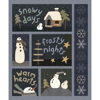 Snowy Days & Frosty Nights 8469P-97 Panel Graphite by Studio E Fabrics, Image