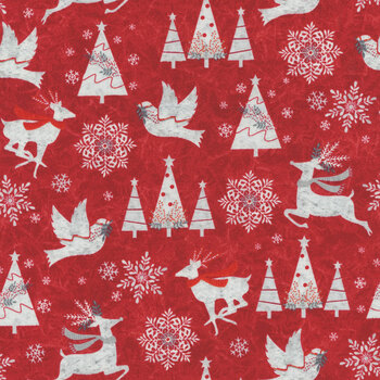 Blizzard Fun 2052-88 Red by Jan Shade Beach for Henry Glass Fabrics, Image
