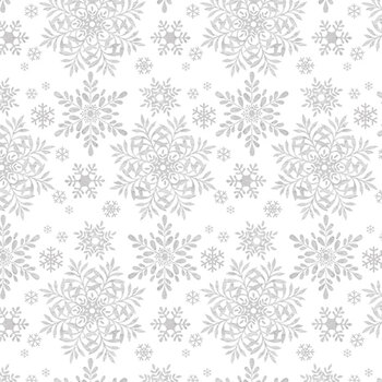 Blizzard Fun 2053-09 White/Gray by Jan Shade Beach for Henry Glass Fabrics, Image